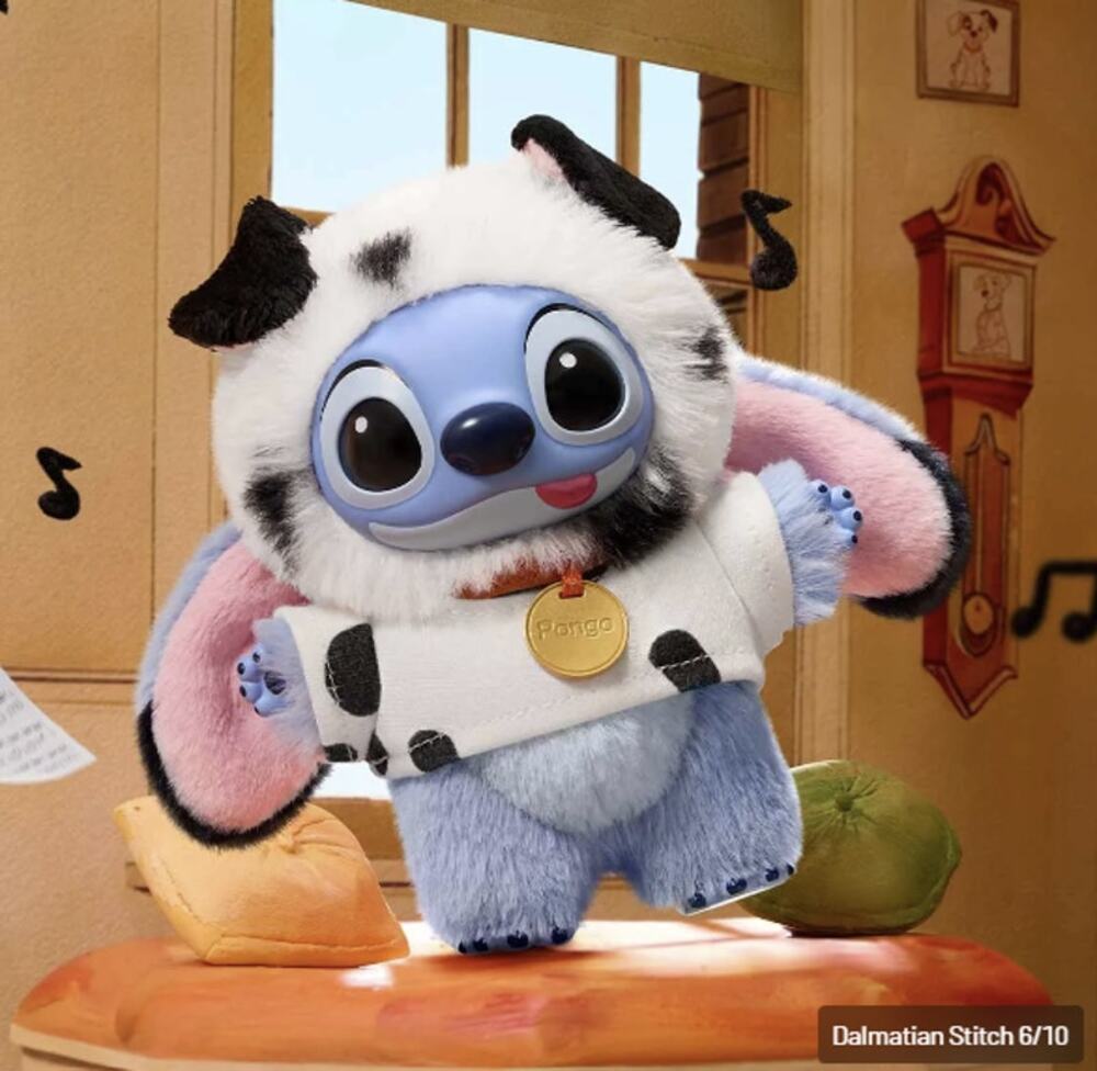 Pop Mart x Disney Stitch Adventure Dalmatian Plush Bag Charm, New